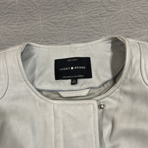 Lucky Brand Light Gray Never worn Soft Leather Jacket - Picture 2 of 4